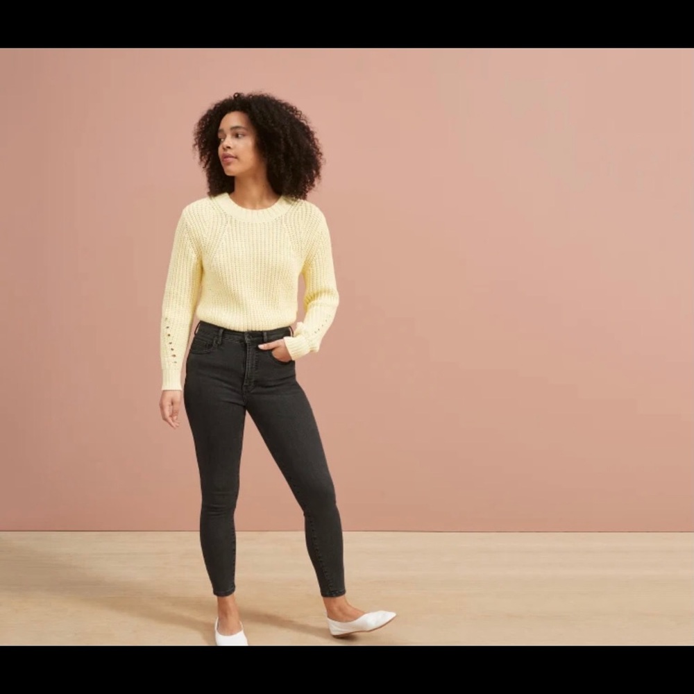 EVERLANE washed black ankle skinny jeans size 28
